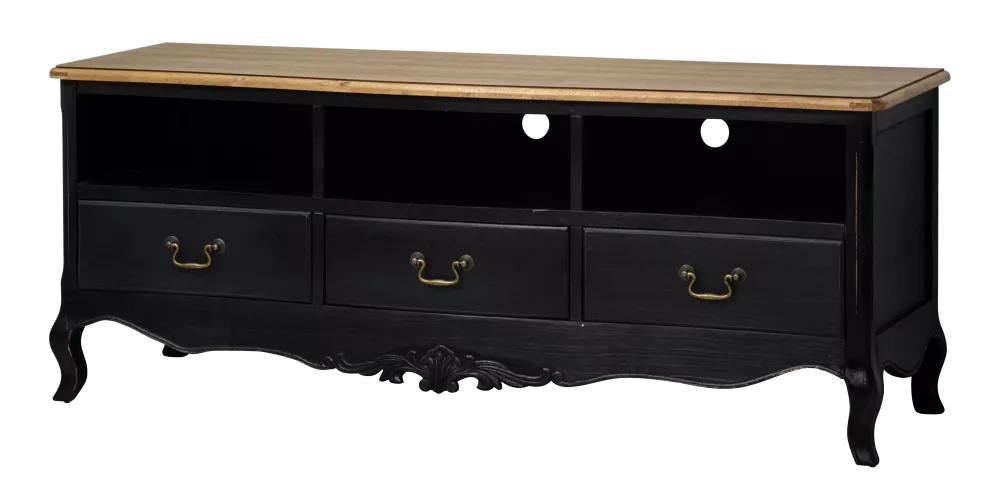 TV tumba Sorrento SO09B · Melns + brūns · 152 × 46 × 60 cm
