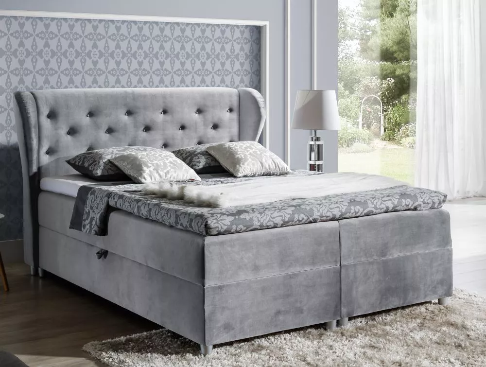 Gulta Pasito Boxspring Premium Standard Guļamvietas platums: 160 cm, Guļamvietas garums: 200 cm, · Pelēks · 184 × 212 × 