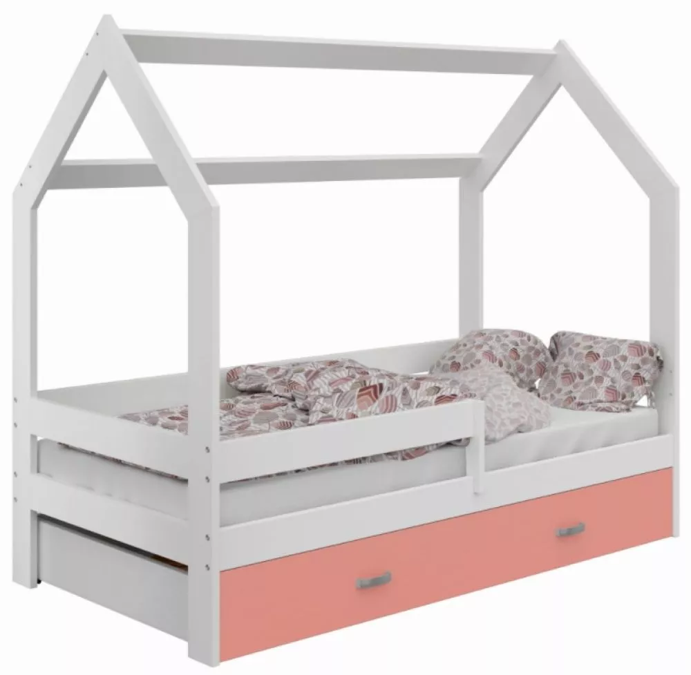 Bērnu gulta Domek D3 ar stelāžu Guļamvietas platums: 80 cm, Guļamvietas garums: 160 cm, · 87 × 164 × 144 cm