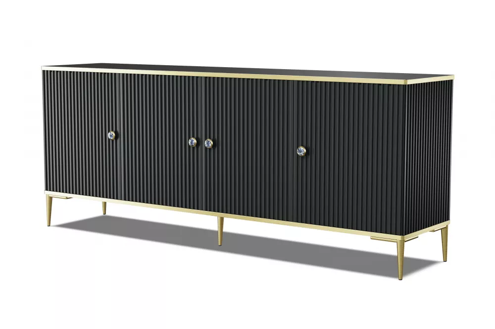 Kumode Petra K4D · Melna · 182 × 40 × 73 cm