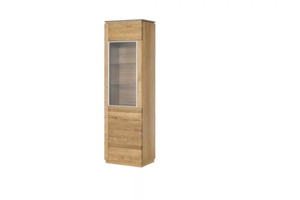 Sekcija Montenegro P ar LED · Ozols rustikal · 58 × 42 × 198 cm