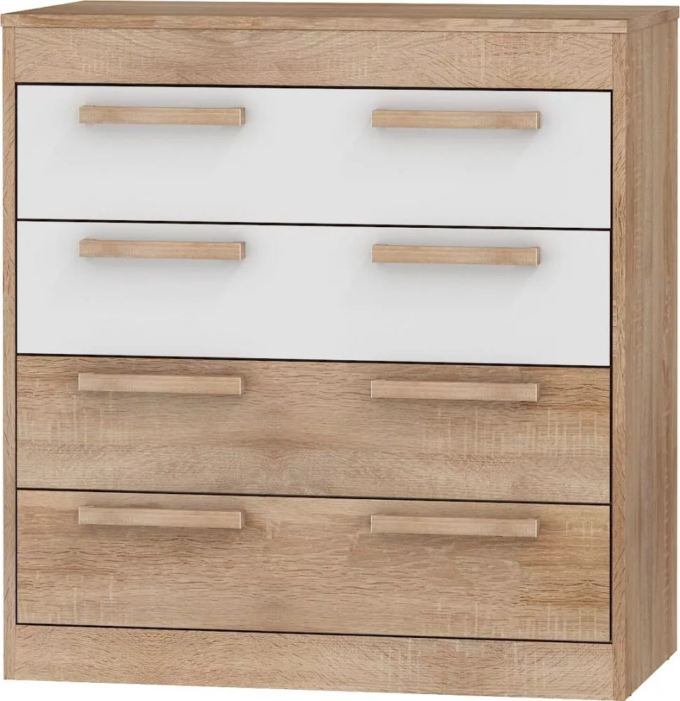 Kumode Maximus MXS 11 · Sonoma + balts spīdums · 80 × 41.4 × 84.7 cm