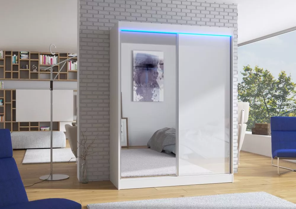 Skapis Moreno Lacobel ar LED · 150 × 58 × 200 cm