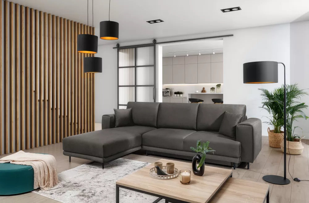 Dīvāns Dalia Corner Premium standard · Tumši pelēks · 190 × 289 × 73 cm