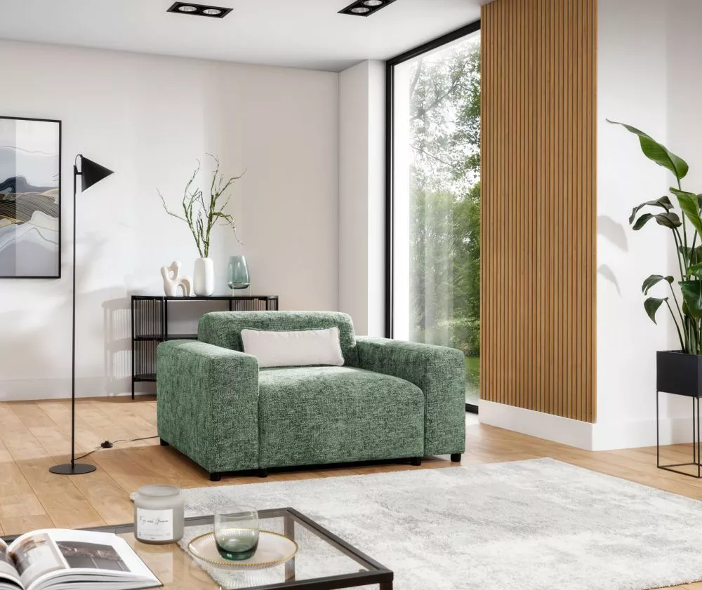 Mīksts krēsls Roma 1S Standard Sēdvietas dziļums: 73 cm, · Zaļš · 145 × 98 × 75 cm