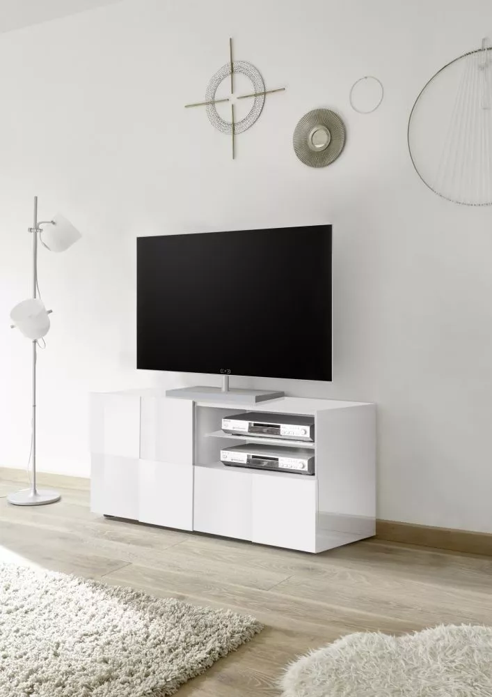 TV tumba Dama 01 · Balts · 121 × 43 × 57 cm