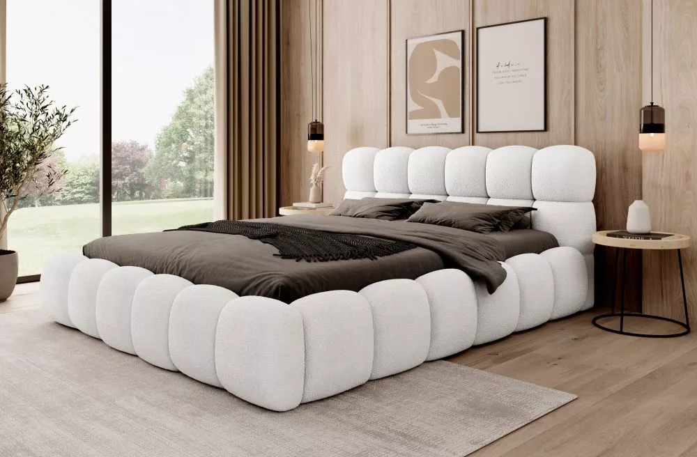 Gulta Boston Standard ar stelāžu Guļamvietas platums: 160 cm, Guļamvietas garums: 200 cm, stelāžas tips: koka, · Gaišais