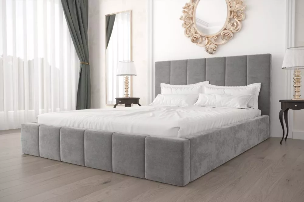 Gulta Rado Standard ar stelāžu Guļamvietas platums: 200 cm, Guļamvietas garums: 200 cm, stelāžas tips: koka, · Pelēks · 