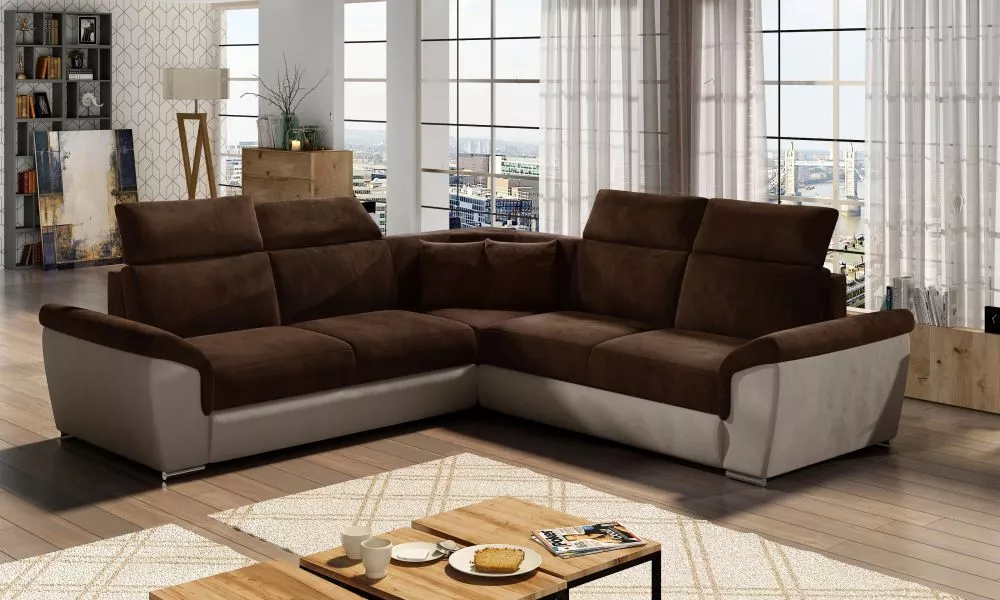 Dīvāns Federico Premium standard · Brūns + bēšs · 268 × 268 × 102 cm