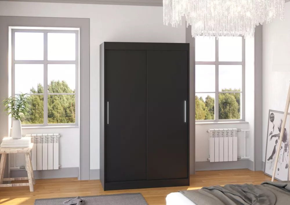 Skapis Collin · Melna · 120 × 58 × 200 cm