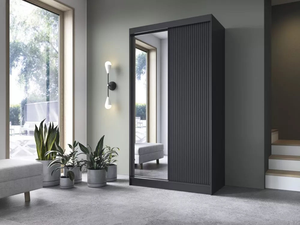 Skapis Prescco Premium · Melns · 120 × 60 × 220 cm
