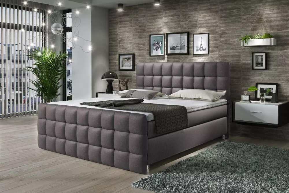 Gulta Imperia elastic top Boxpring Standard Guļamvietas platums: 180 cm, Guļamvietas garums: 200 cm, · Grafīts · 180 × 2