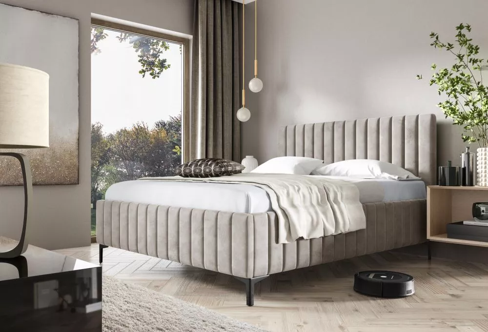 Gulta Milo Standard ar stelāžu Guļamvietas platums: 140 cm, Guļamvietas garums: 200 cm, stelāžas tips: metāla, · Gaiši b