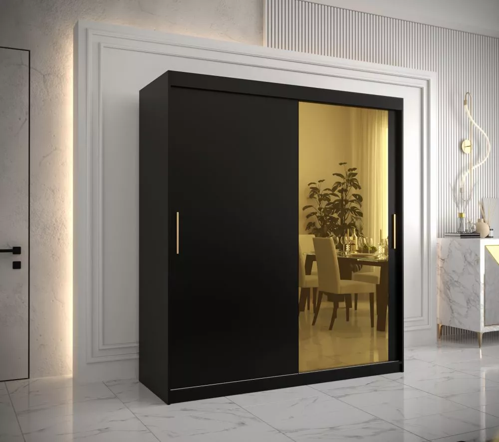 Skapis Golden T2 · Melns · 180 × 62 × 200 cm