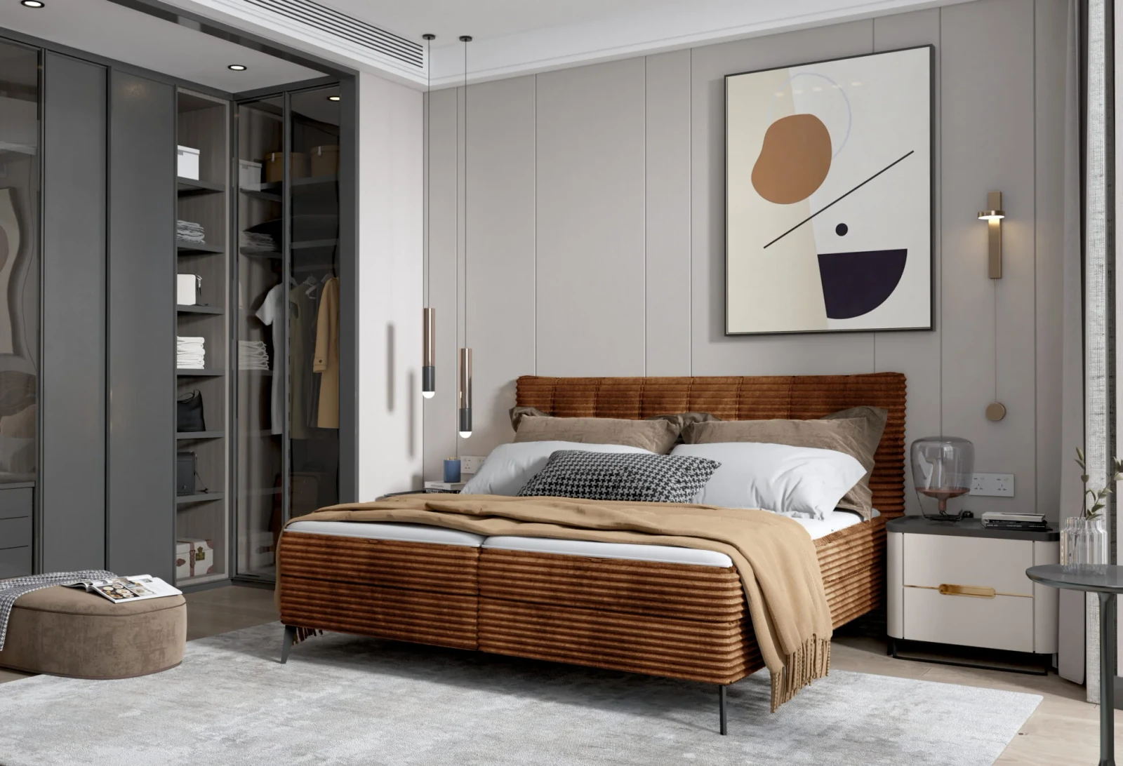 Gulta Martina Boxspring Guļamvietas platums: 160 cm, Guļamvietas garums: 200 cm, · 184 × 214 × 115 cm