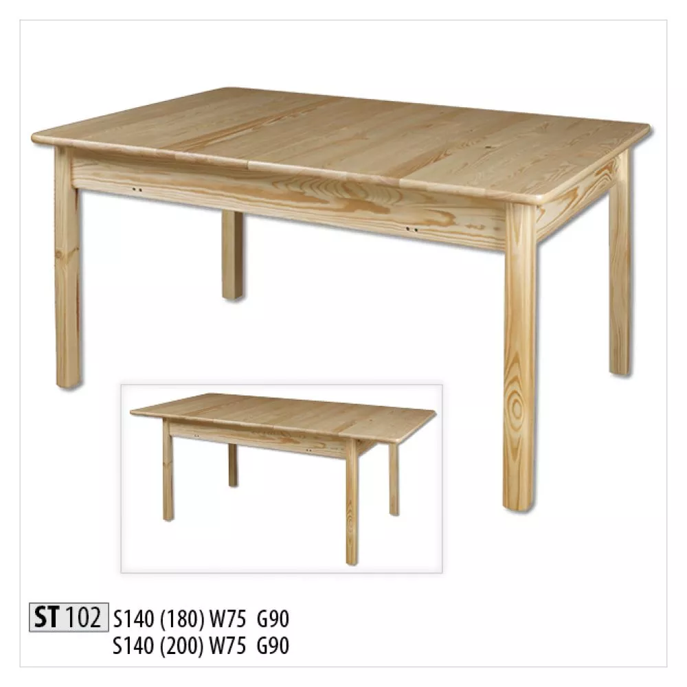 Galds ST 102 · Priede · 140 × 75 × 90 cm