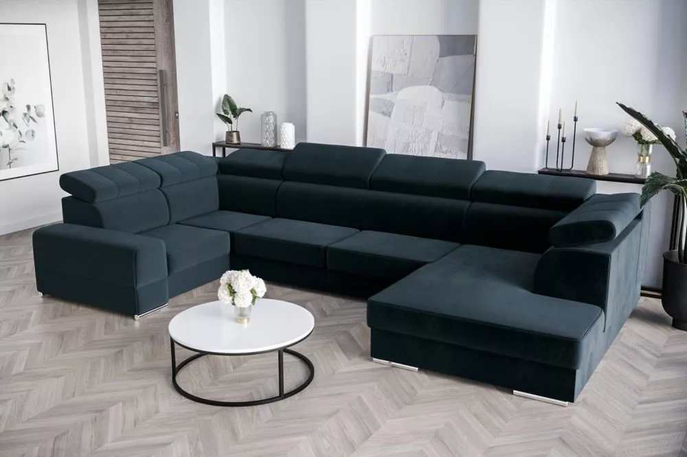 Dīvāns Royal Max 1 Standard · Tumši zils · 210 × 375 × 79 cm
