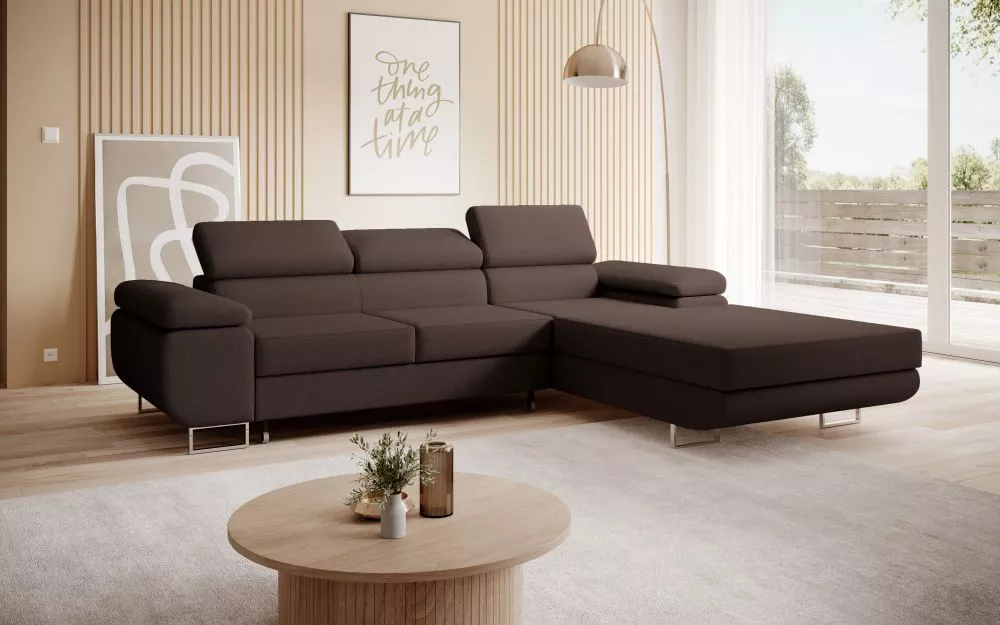 Dīvāns Corner 271 standard · Tumši brūns · 200 × 277 × 90 cm