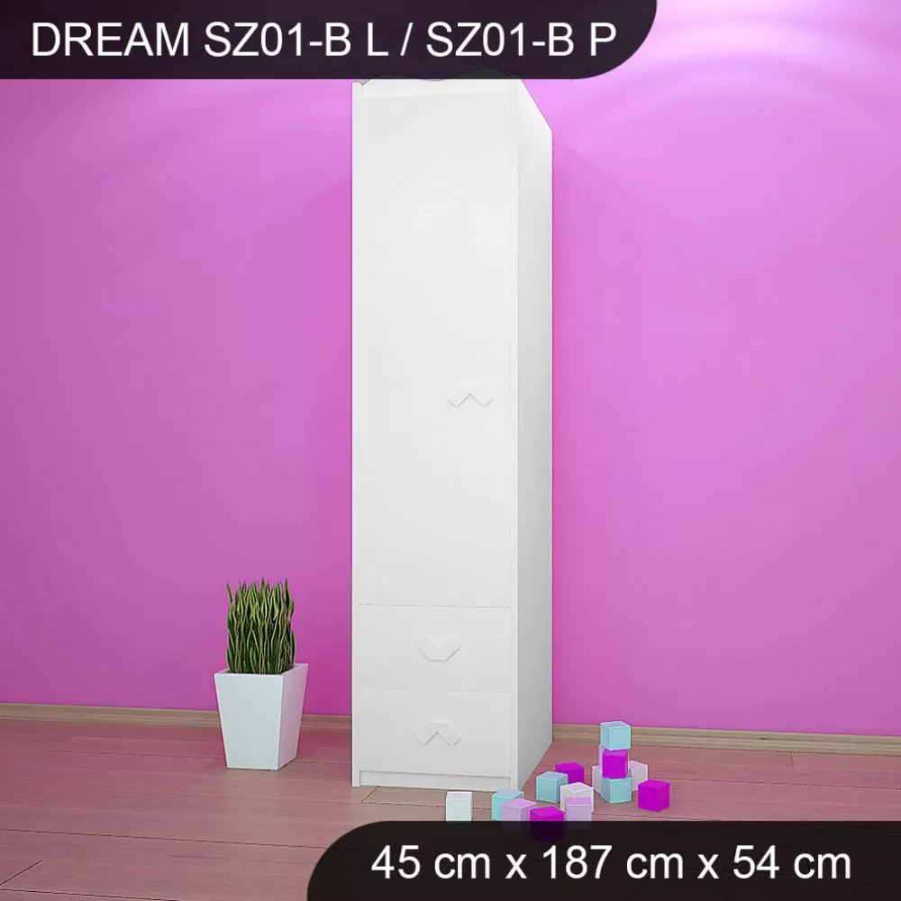 Bērnu skapis Dream SZ01-B · 45 × 54 × 187 cm