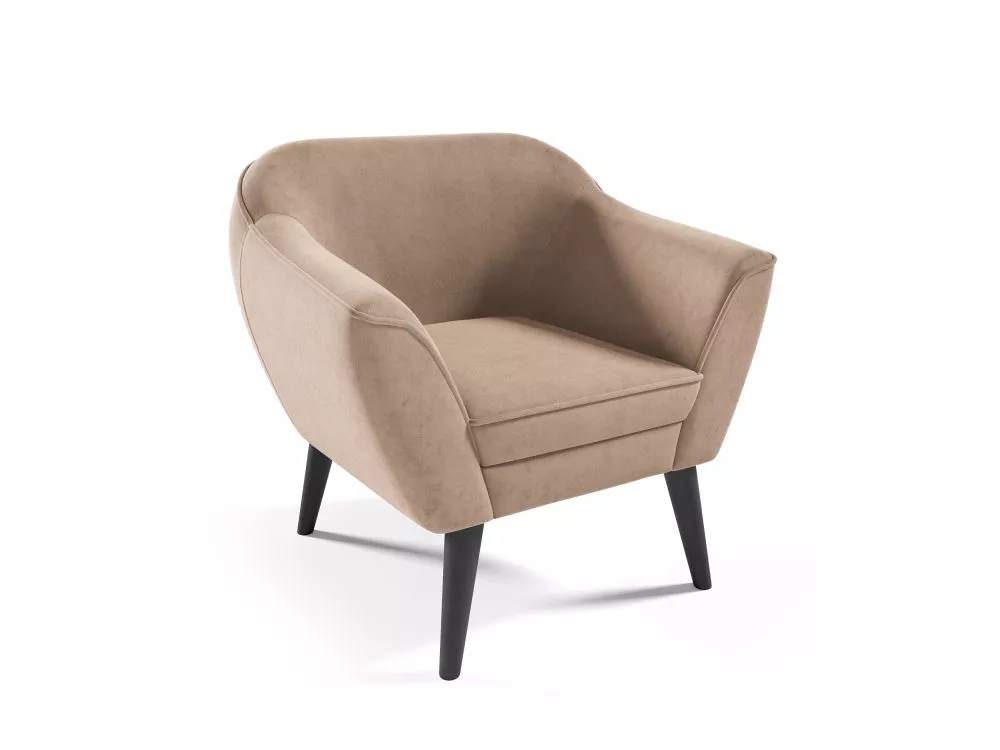 Mīksts krēsls Amelia typ 197 Standard Sēdvietas dziļums: 52 cm, · Gaiši brūns · 80 × 71 × 75 cm