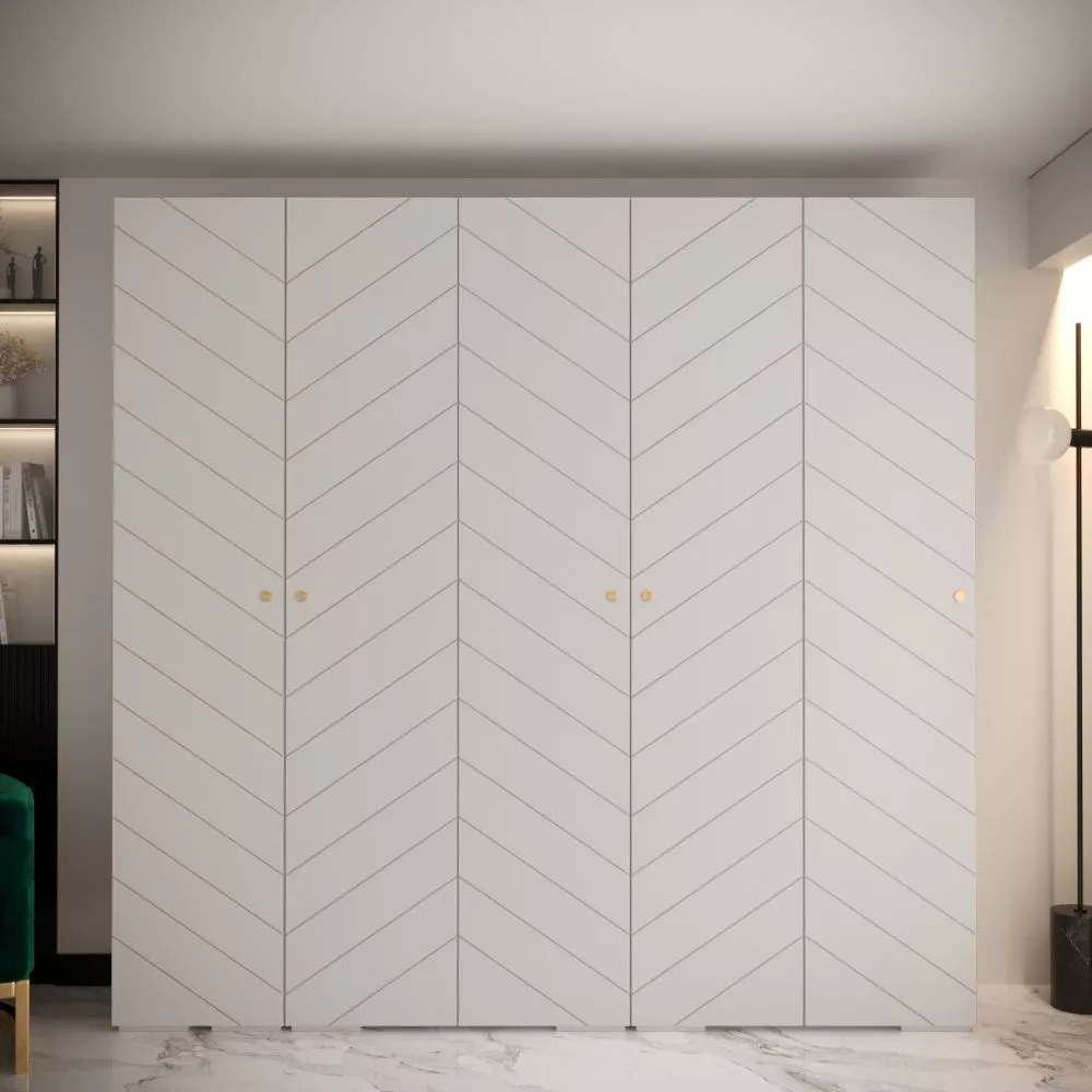 Skapis Manhattan Ryfel 4 · Balts · 250 × 47 × 236.7 cm