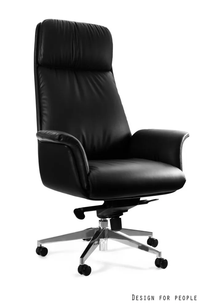 Datorkrēsls Apus Leather Sēdvietas platums: 48 cm, · Melns · 70 × 70 × 126 cm