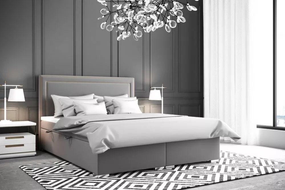 Gulta Quarto Boxspring Standard Guļamvietas platums: 160 cm, Guļamvietas garums: 200 cm, · Pelēks · 160 × 207 × 118 cm