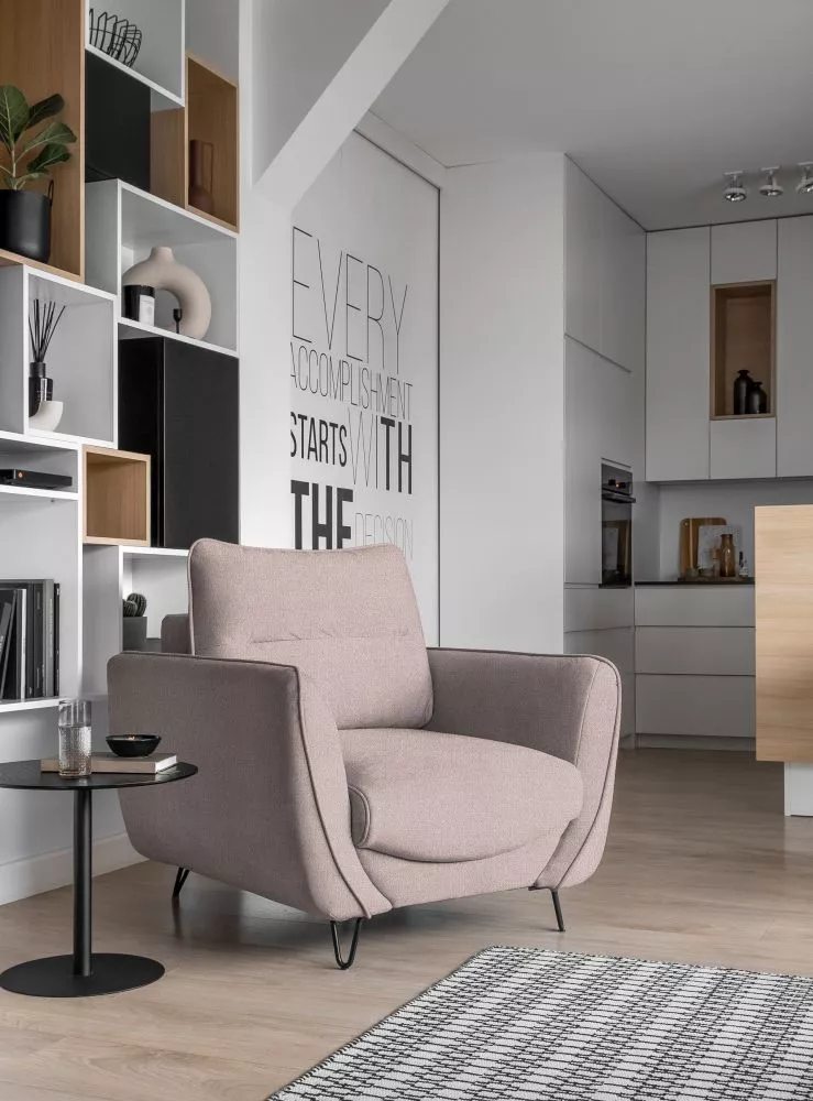 Mīksts krēsls Silva 1S Premium Standard Sēdvietas dziļums: 60 cm, · Gaiši rozā · 93 × 95 × 82 cm