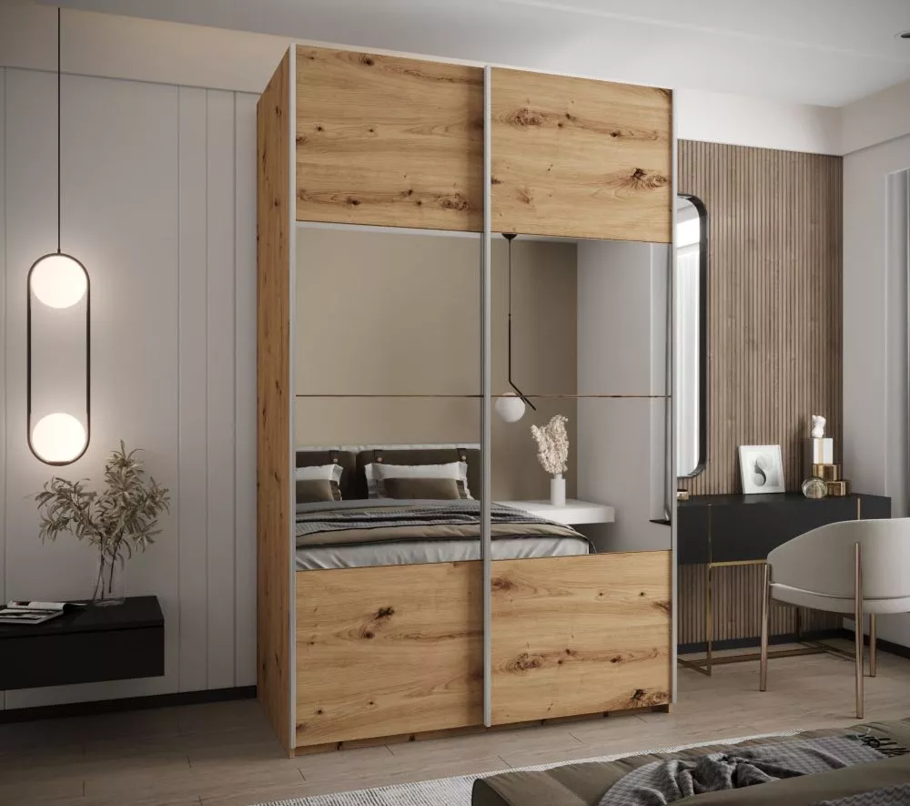 Skapis Lux 4 · Ozols artisan · 160 × 61 × 245.5 cm