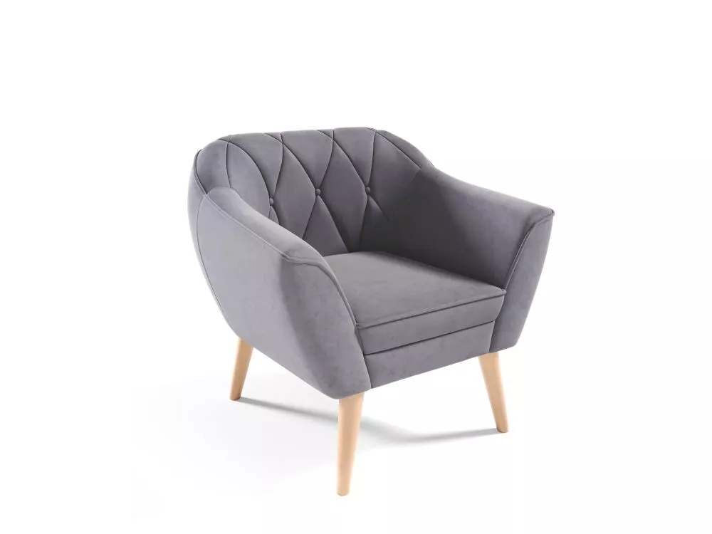 Mīksts krēsls Amelia typ 191 Standard Sēdvietas dziļums: 52 cm, · Antracīts · 80 × 74 × 75 cm