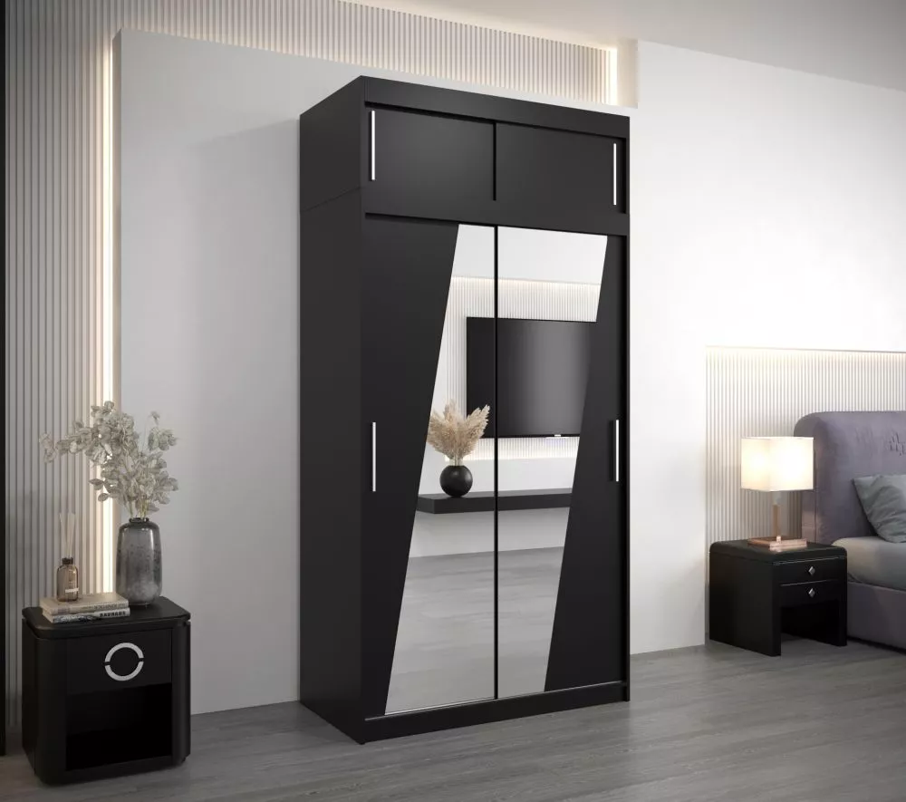 Skapis Rhomb Premium · Melns · 120 × 62 × 240 cm