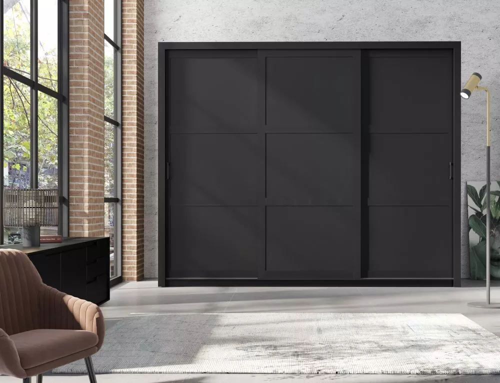 Skapis Frama Black · Melna · 255 × 60 × 206 cm