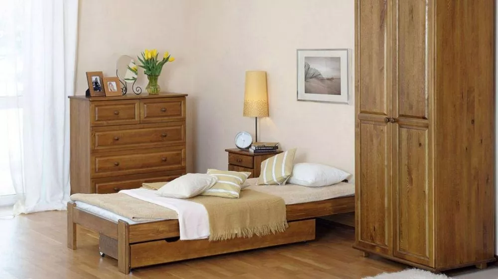 Gulta Ada ar stelāžu Guļamvietas platums: 90 cm, Guļamvietas garums: 200 cm, · Eiropas ozols · 98 × 207 × 50 cm