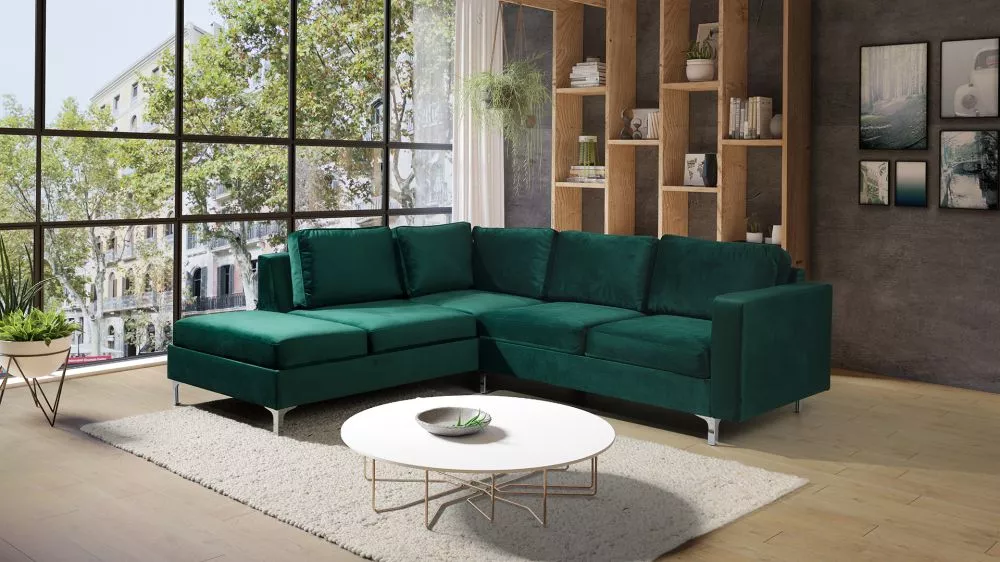 Dīvāns Orlando Velvet Standard · Zaļš · 212 × 235 × 85 cm