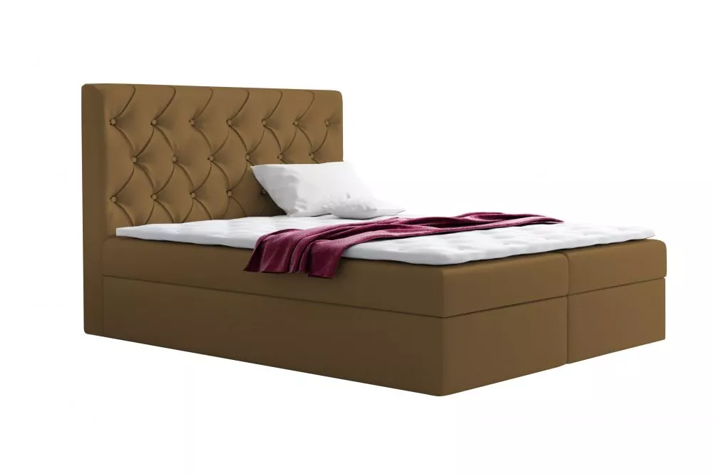 Gulta Boxspring 56 standard Guļamvietas platums: 140 cm, Guļamvietas garums: 200 cm, · Brūns · 141 × 210 × 122 cm