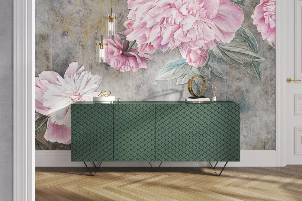 Kumode Scalia K190 4D Black · Tumši zaļš · 190 × 42 × 83 cm