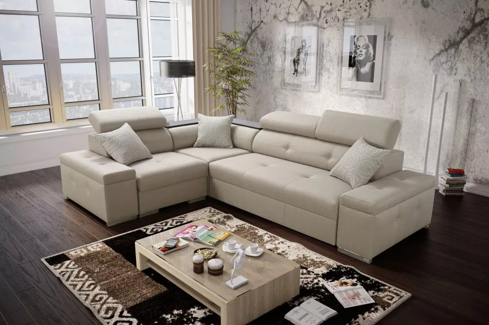 Dīvāns Oliver Mini Standard · Bēšs · 208 × 282 × 96 cm