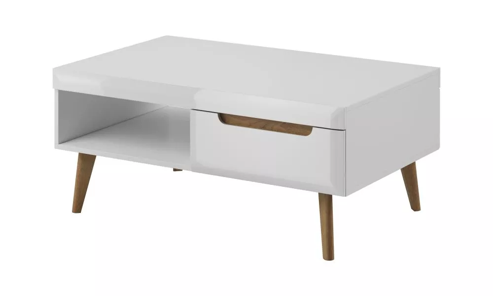 Žurnālgalds Nordi NL107 · Balts + ozols riviera · 107 × 67 × 46 cm