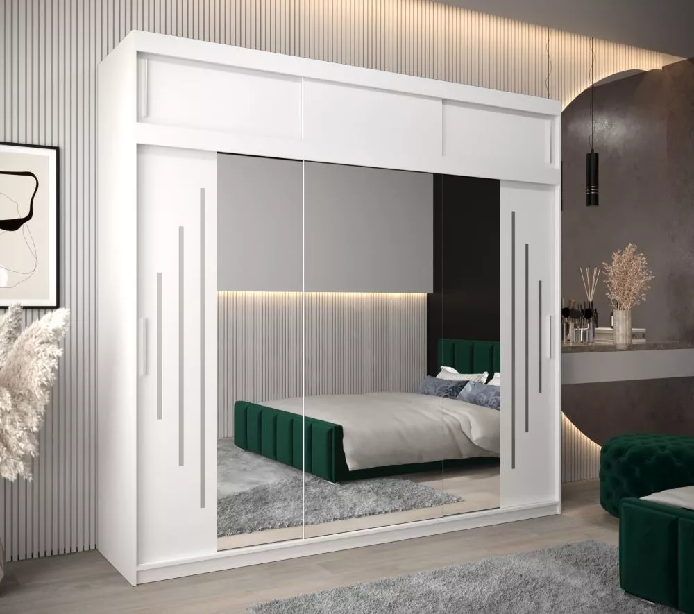 Skapis York 2 Premium · Balts · 250 × 62 × 240 cm