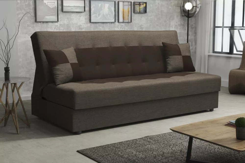 Dīvāns Polo Standard · Brūns + tumši brūns · 80 × 192 × 96 cm