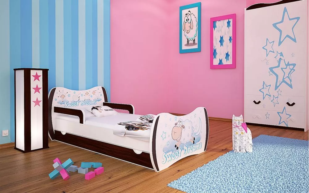 Bērnu gulta Dream L06 180x90 DM13 ar stelāžu Guļamvietas platums: 90 cm, Guļamvietas garums: 180 cm, · 114 × 184 × 71 cm