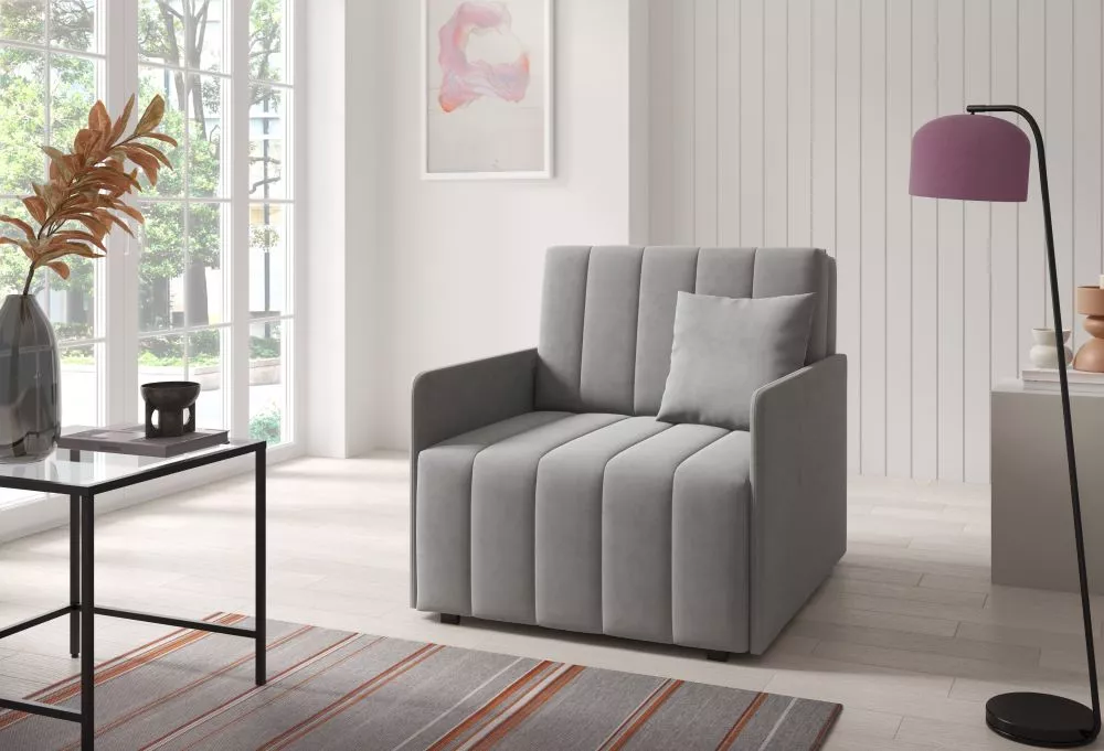Mīksts krēsls Neo 1 standard Sēdvietas dziļums: 60 cm, · Pelēks · 90 × 97 × 85 cm