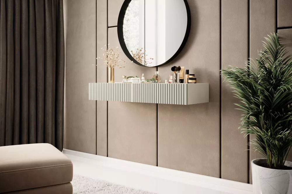 Kosmētikas galds Nicole T100 2SZ W · Gaiši bēšs · 100 × 15 × 41 cm