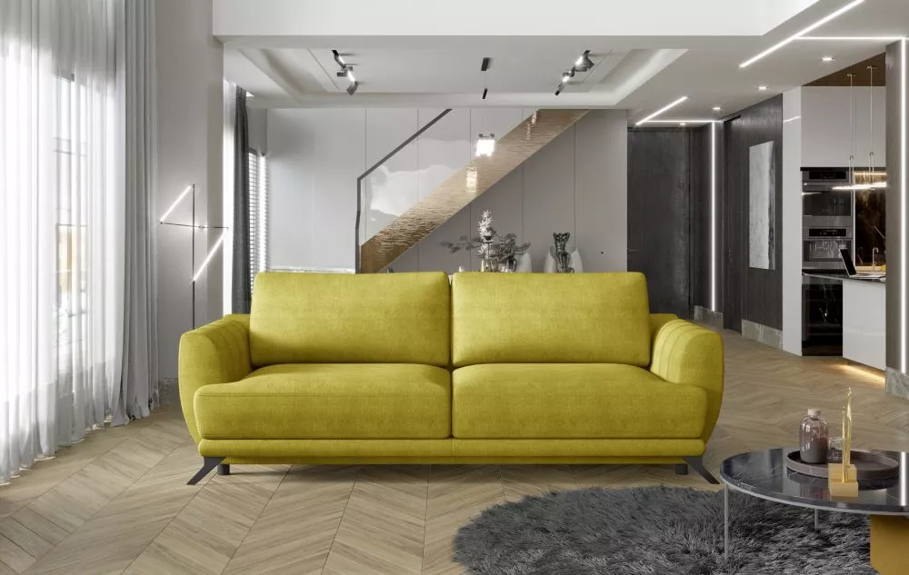 Dīvāns Megis standard · Dzeltens · 95 × 250 × 90 cm