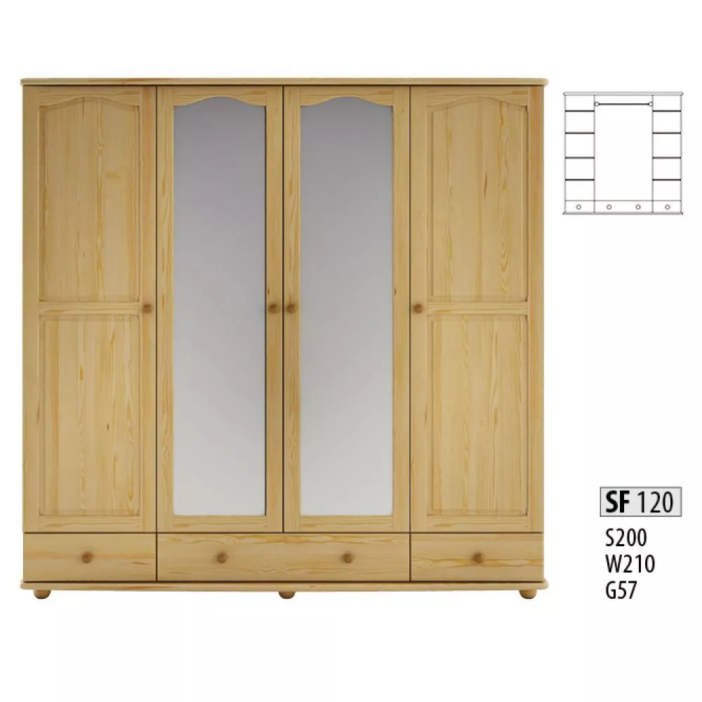Skapis SF 120 · Priede · 200 × 57 × 210 cm