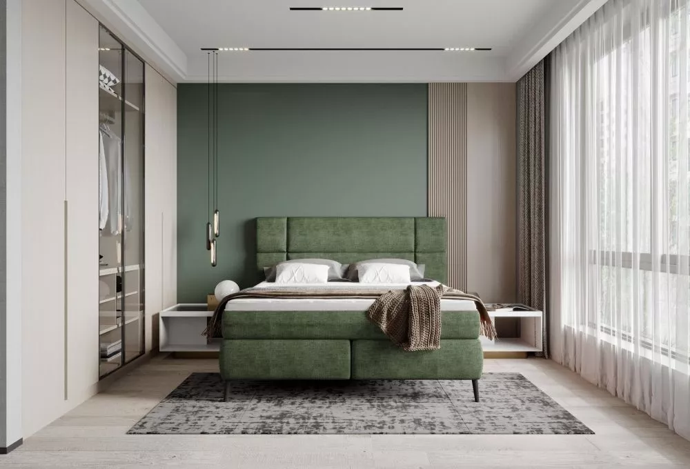 Gulta Lucio Boxspring Guļamvietas platums: 180 cm, Guļamvietas garums: 200 cm, · 200 × 215 × 121 cm