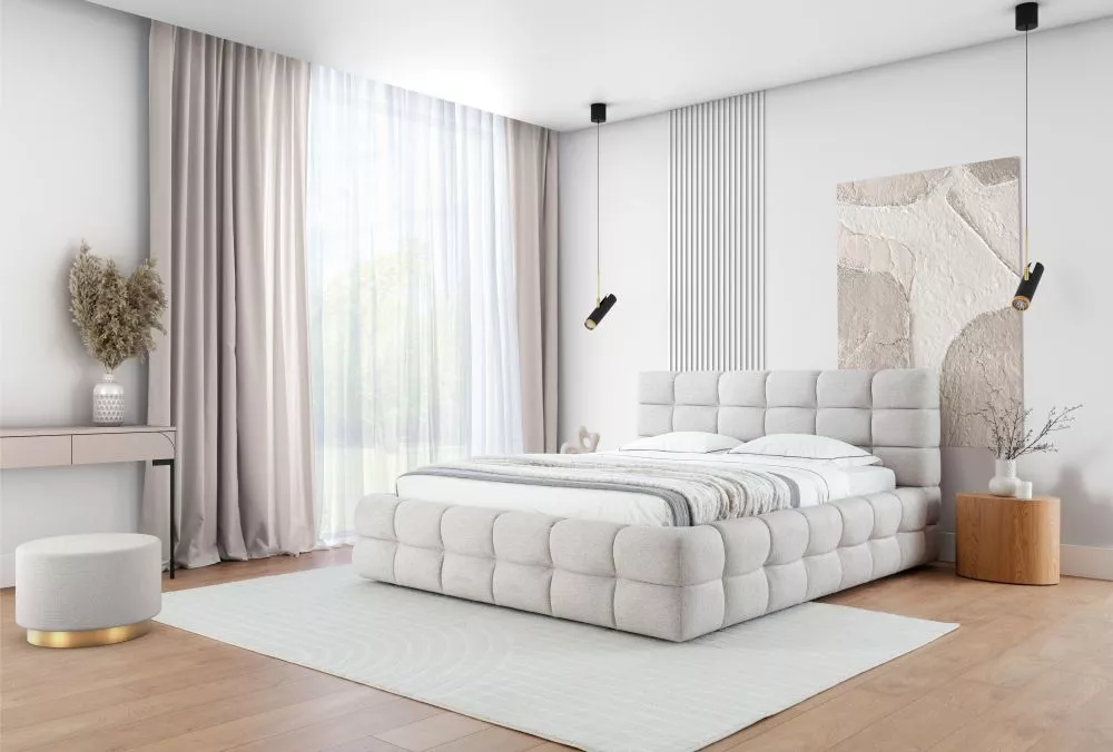 Gulta Magnelio Standard ar stelāžu Guļamvietas platums: 160 cm, Guļamvietas garums: 200 cm, stelāžas tips: koka, · Krēma