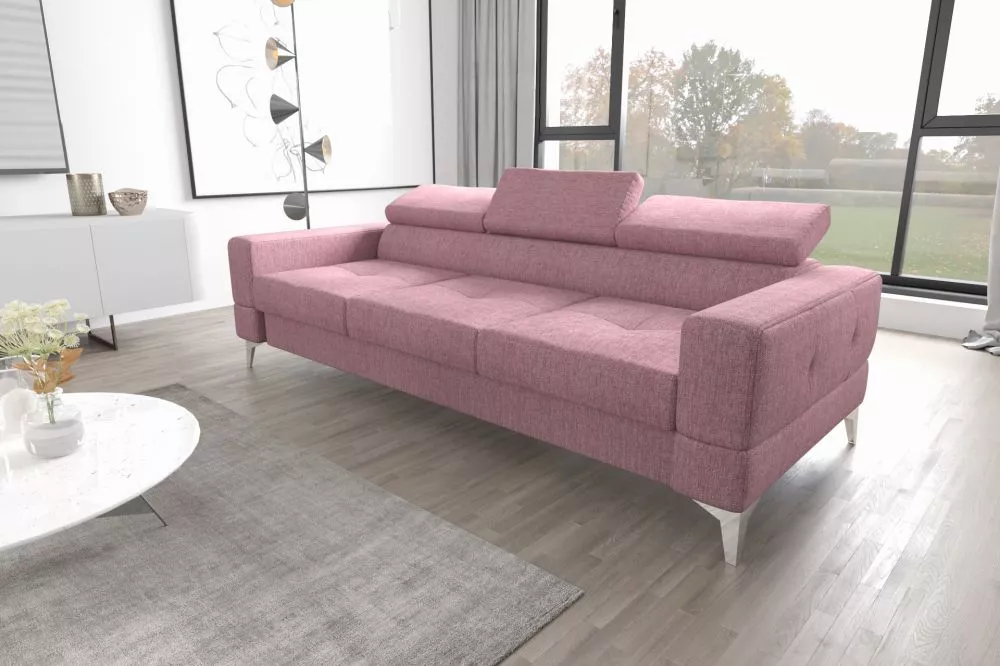 Dīvāns Toscania 3S standard · Rozā · 97 × 244 × 78 cm
