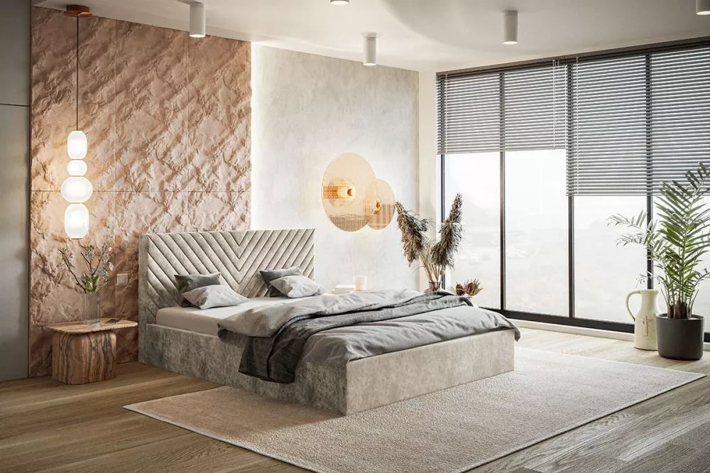 Gulta Gold 8 standard ar stelāžu Guļamvietas platums: 160 cm, Guļamvietas garums: 200 cm, stelāžas tips: koka, · Bēšs · 