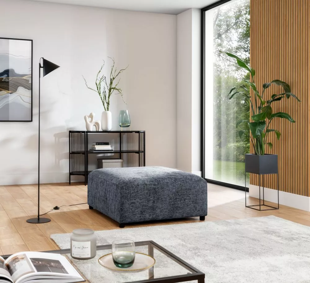 Pufs Roma P Standard Auduma numurs: Enjoy Me 04, · Zils · 100 × 50 × 91 cm